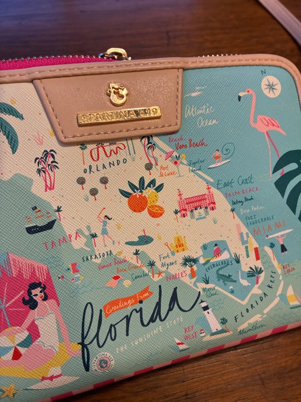 Spartina 449 Florida Map All-in-One Phone Crossbody - Picture 6 of 10